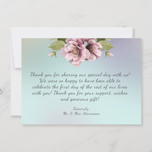 Eenvoudige roze pony's, snaarlichten bruiloft beda kaart (Achterkant)