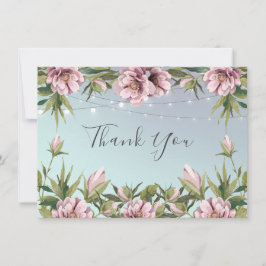 Eenvoudige roze pony's, snaarlichten bruiloft beda kaart