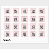 Eenvoudige Roze Professionele QR Code Moderne Zake Vierkante Sticker (Vel)