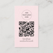 Eenvoudige roze QR-code Beauty Salon Visitekaartje (Voorkant)