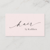 Eenvoudige Roze QR Code Elegante Haar Stylist Mode Visitekaartje (Voorkant)