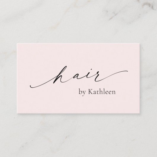Eenvoudige Roze QR Code Elegante Haar Stylist Mode Visitekaartje (Voorkant)