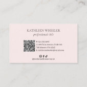 Eenvoudige Roze QR Code Elegante Nagelsalon Modern Visitekaartje (Achterkant)