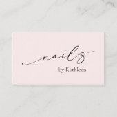 Eenvoudige Roze QR Code Elegante Nagelsalon Modern Visitekaartje (Voorkant)