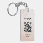 Eenvoudige roze QR Code Professional Business Logo Sleutelhanger (Voorkant Links)
