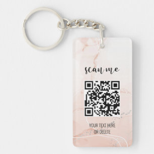 Eenvoudige roze QR Code Professional Business Logo Sleutelhanger