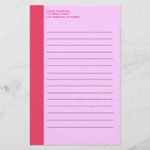 Eenvoudige roze rand briefpapier