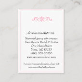 Eenvoudige Roze Receptie & Accommodatie Kaart (Achterkant)