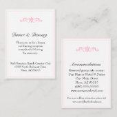 Eenvoudige Roze Receptie & Accommodatie Kaart (Voorkant / Achterkant)