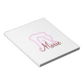 Eenvoudige roze regenboog abstracte naam toevoegen notitieblok (Schuin)