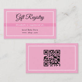 Eenvoudige Roze Registratie Babyshower QR Bijlagek Informatiekaartje