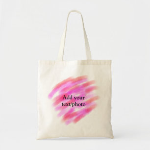 Eenvoudige roze rode aquarel aangepaste naam tekst tote bag