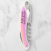 Eenvoudige roze rode waterverf, voeg naamtekst toe kurkentrekker (Achterkant)