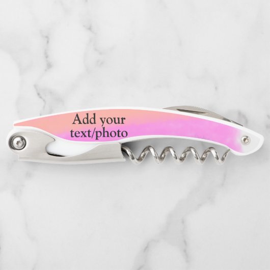 Eenvoudige roze rode waterverf, voeg naamtekst toe kurkentrekker (Voorkant)