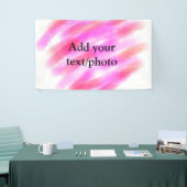 Eenvoudige roze rode waterverf, voeg naamtekst toe spandoek (Beurs)