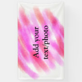 Eenvoudige roze rode waterverf, voeg naamtekst toe spandoek (Verticaal)