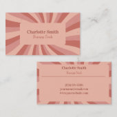 Eenvoudige roze roovy Retro-rowervelingen Visitekaartje (Voorkant / Achterkant)