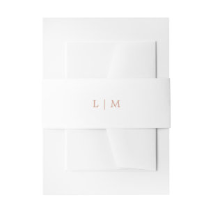 Eenvoudige Roze Roze Monogram Elegante Trouw Uitnodigingen Wikkel