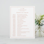 Eenvoudige Roze Roze Monogram Elegante Trouwtijdli (Staand voorkant)