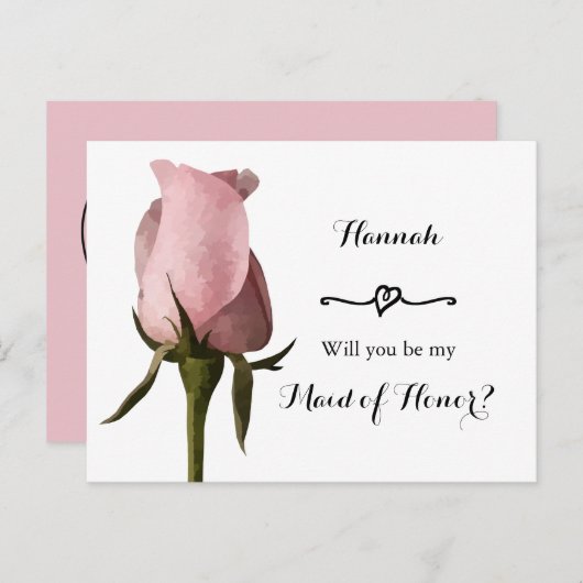 Eenvoudige roze roze roodbruin van de Kaart van he (Voorkant / Achterkant)