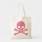 Eenvoudige roze schedel en kruisbeenderen tote bag (Voorkant)