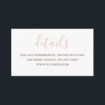 Eenvoudige roze script details. Moderne trouwwebsi Informatiekaartje<br><div class="desc">Eenvoudige minimalistische roze script bruiloft details. Neem contact met me op als je extra items nodig hebt.</div>