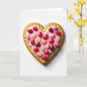 Eenvoudige Roze Snoep Hart Kaart (Gele Bloem)