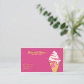 Eenvoudige roze sprinkhaan Ice Cream Cone Froting Visitekaartje (Staand voorkant)