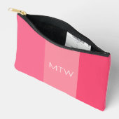 Eenvoudige Roze Strepen Witte Naam Etui (Open)