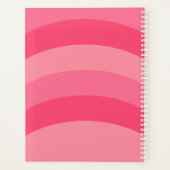 Eenvoudige Roze Strepen Witte Naam Planner (Achterkant)
