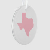 Eenvoudige roze Texas Map-vorm Ornament (voorkant)