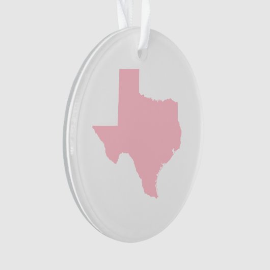 Eenvoudige roze Texas Map-vorm Ornament (voorkant)