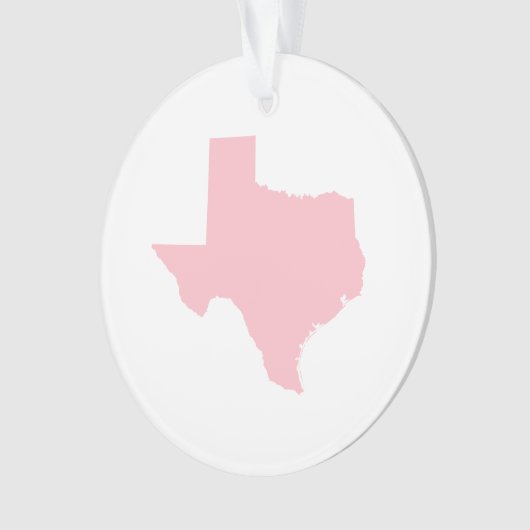 Eenvoudige roze Texas Map-vorm Ornament (voorkant)