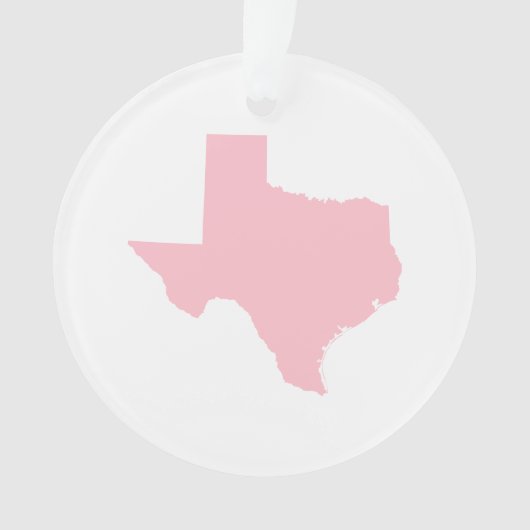 Eenvoudige roze Texas Map-vorm Ornament (voorkant)