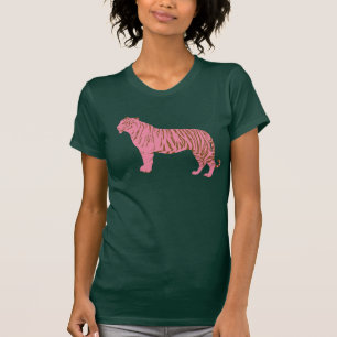 Eenvoudige roze tijger kunst t-shirt