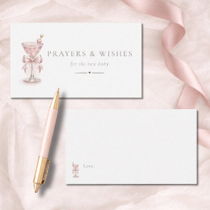 Eenvoudige Roze Tini Meisje Baby Shower Gebeden Vo Informatiekaartje