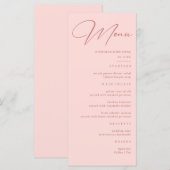 Eenvoudige Roze Trouw Menu (Voorkant / Achterkant)
