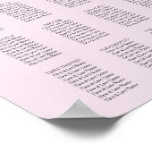 Eenvoudige Roze Trouwstoelindeling Poster (Hoek)