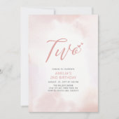 Eenvoudige roze tweede meisjesfeest kaart (Voorkant)