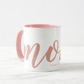 Eenvoudige roze Typografie Mam Two-tone Mok (Voorkant links)