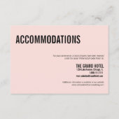 Eenvoudige roze Typografie Wedding Accommodatie Informatiekaartje (Voorkant)