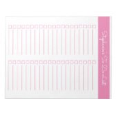 Eenvoudige Roze Verticale 8.5x11 Tweecoloms Checkl Notitieblok (Voorkant)