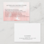 Eenvoudige roze wasuitbreiding Microblading Afterc Visitekaartje (Voorkant / Achterkant)