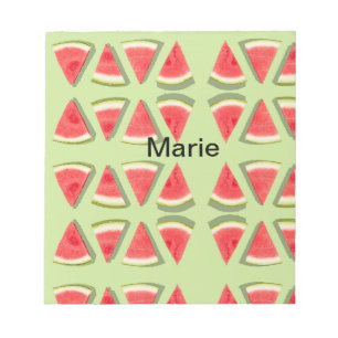 Eenvoudige roze watermeloen voeg naam toe minimale notitieblok
