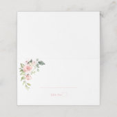 Eenvoudige Roze Waterverf Bloemen Bruiloft Plaats  Plaatskaartje (Buitenkant ongevouwen)