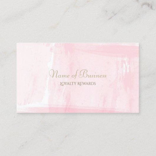 Eenvoudige Roze Waterverf Elegante Gold Script Loy Klantenkaartje (Achterkant)
