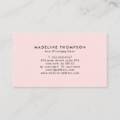 Eenvoudige roze Waterverf Gold Splash Monogram Visitekaartje (Achterkant)