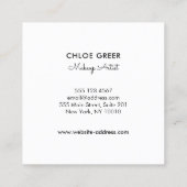 Eenvoudige roze Waterverf Kiss Makeup Artist Salon Vierkante Visitekaartje (Achterkant)