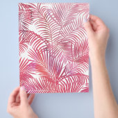 Eenvoudige roze waterverf moderne tropische palmbo flyer (Hand)