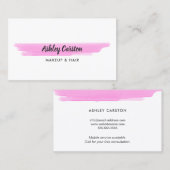 Eenvoudige roze Waterverf penseelstreek Visitekaartje (Voorkant / Achterkant)